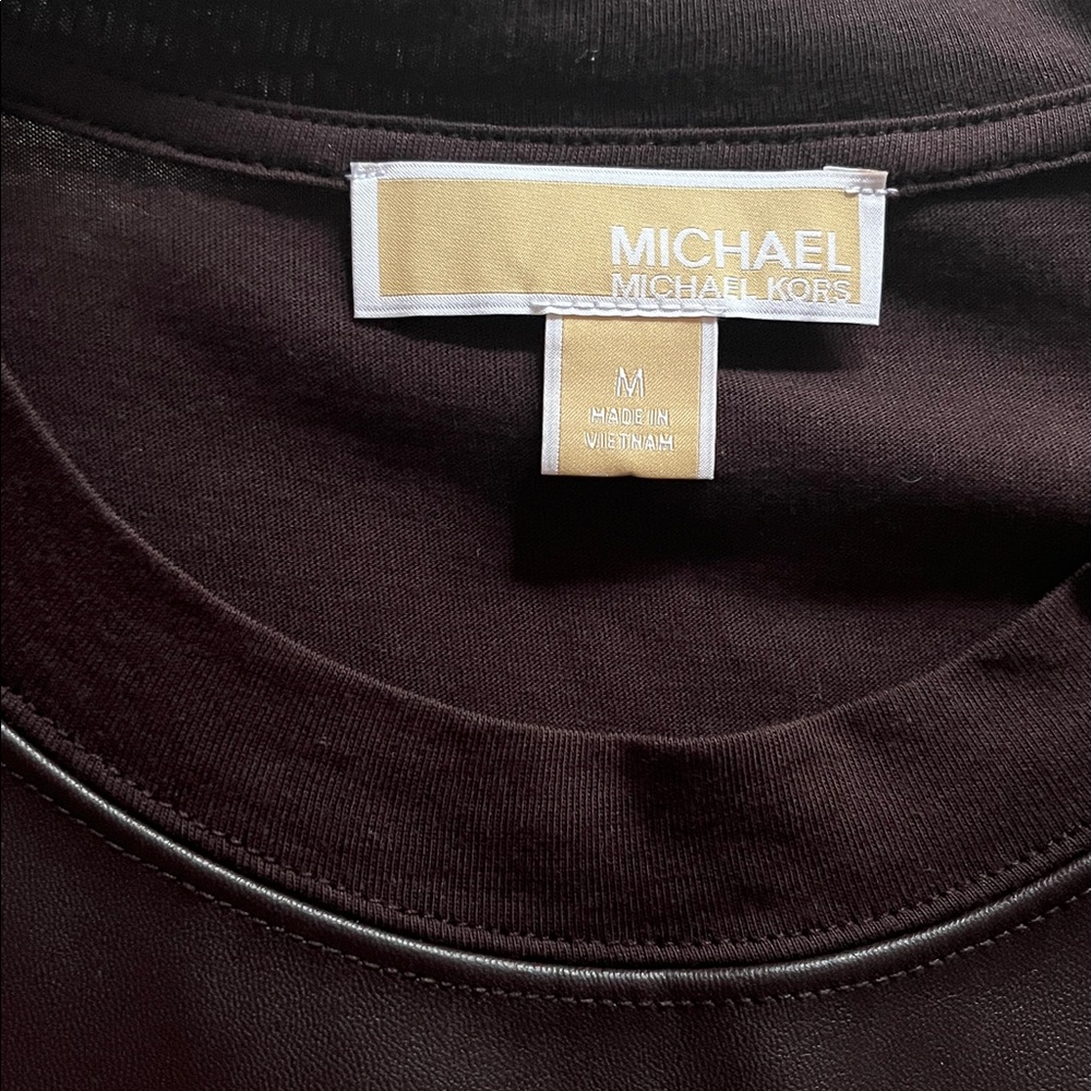 Michael Kors Black Faux Leather Top